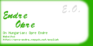 endre opre business card